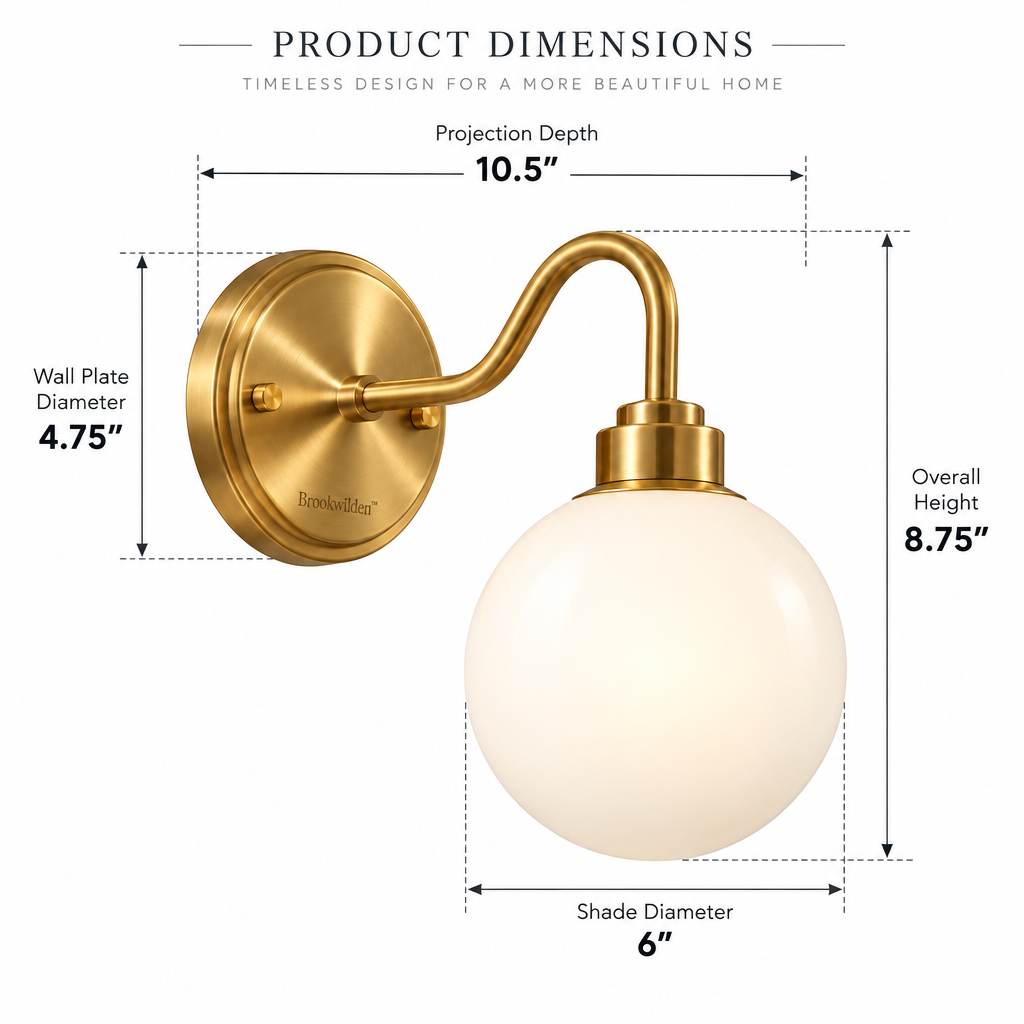 Brookwilden Brass Arc Opal Globe Wall Sconce image 2