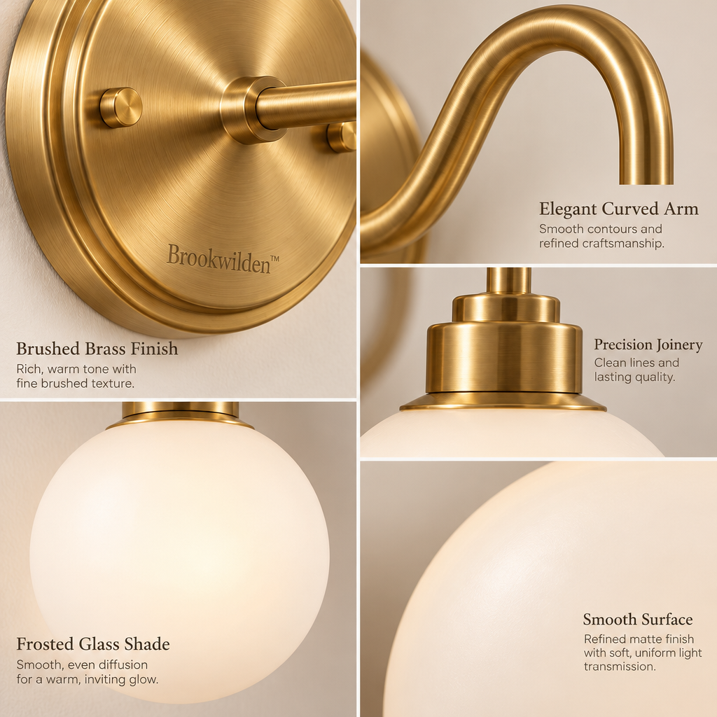 Brookwilden Brass Arc Opal Globe Wall Sconce image 3