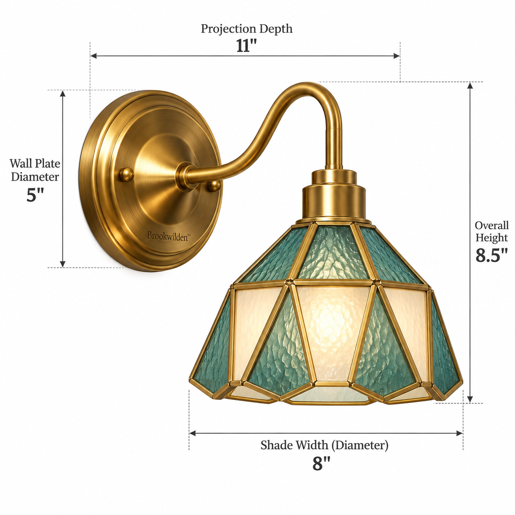 Brookwilden Teal Mosaic Lantern Wall Sconce image 2