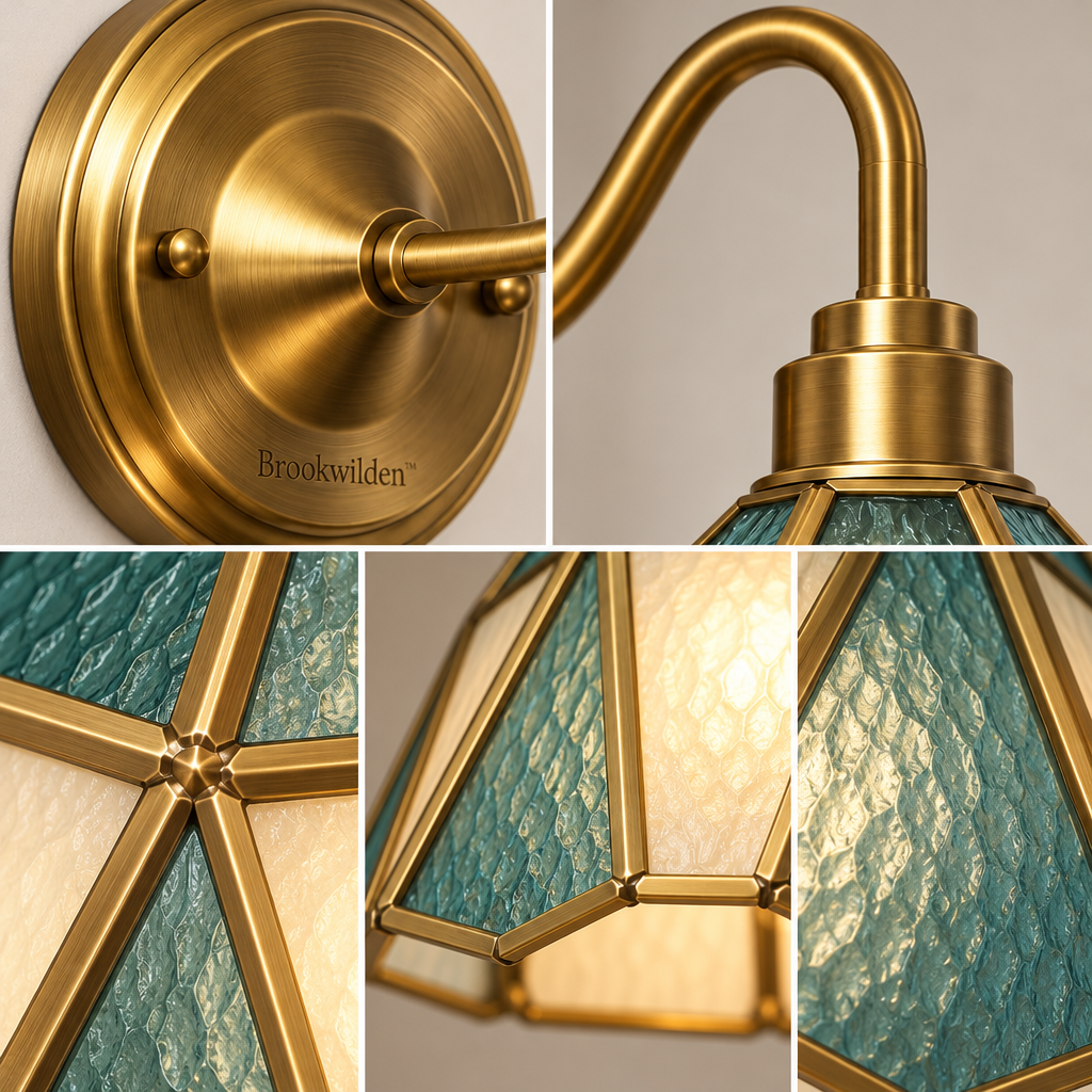 Brookwilden Teal Mosaic Lantern Wall Sconce image 3