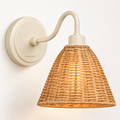 Brookwilden Natural Woven Rattan Cone Wall Sconce view 1