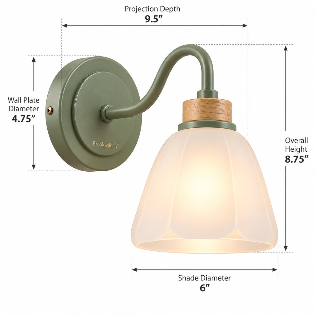 Brookwilden Sage Green Frosted Bell Wall Sconce view 2