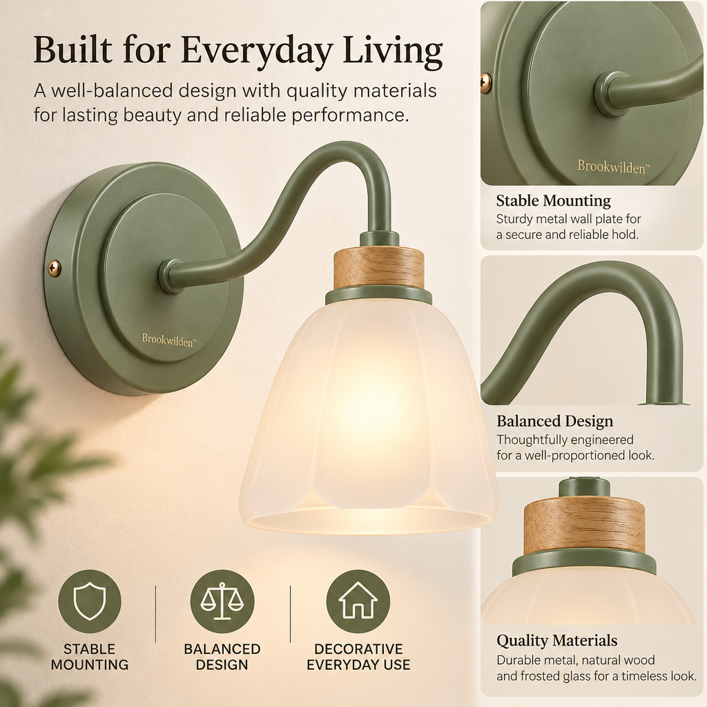 Brookwilden Sage Green Frosted Bell Wall Sconce view 4