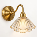 Brookwilden Scalloped Clear Glass Brass Wall Sconce view 1