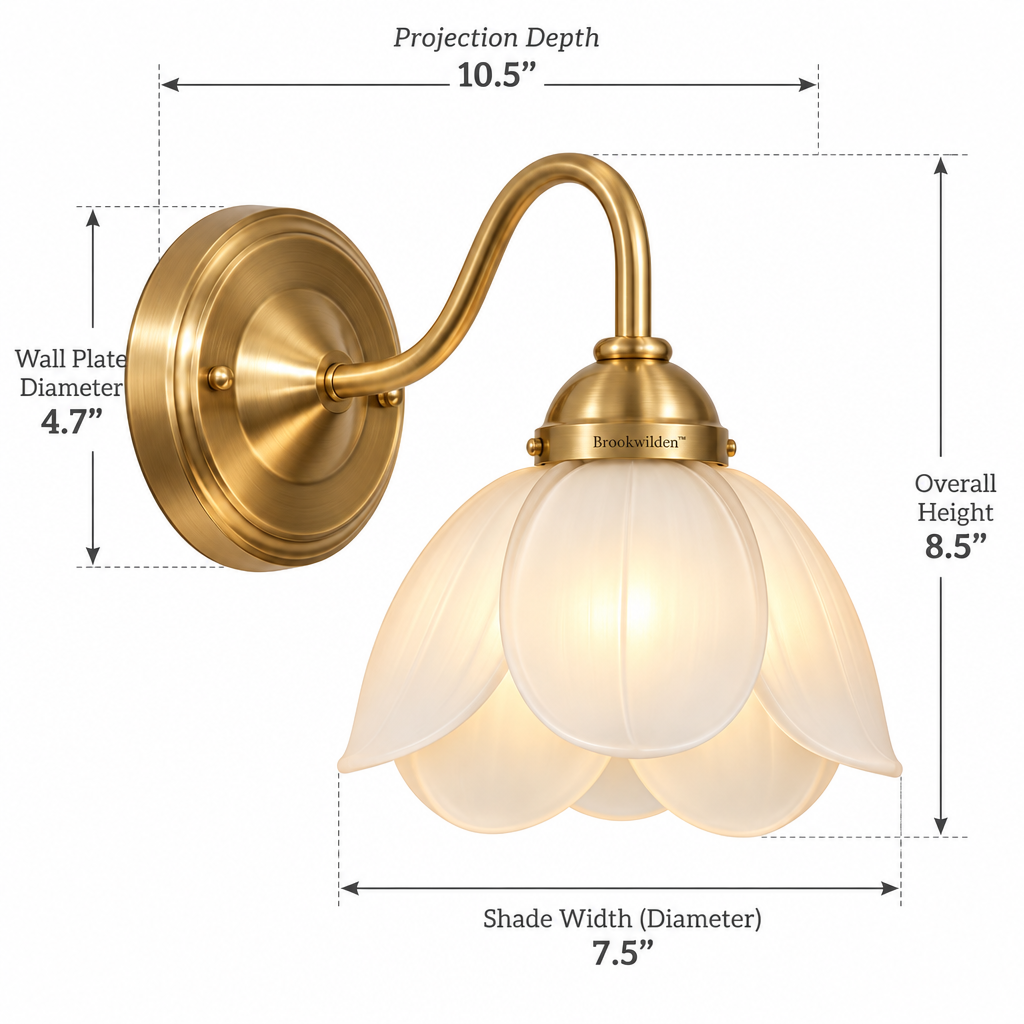 Brookwilden Petal Opal Blossom Wall Sconce product photograph 2