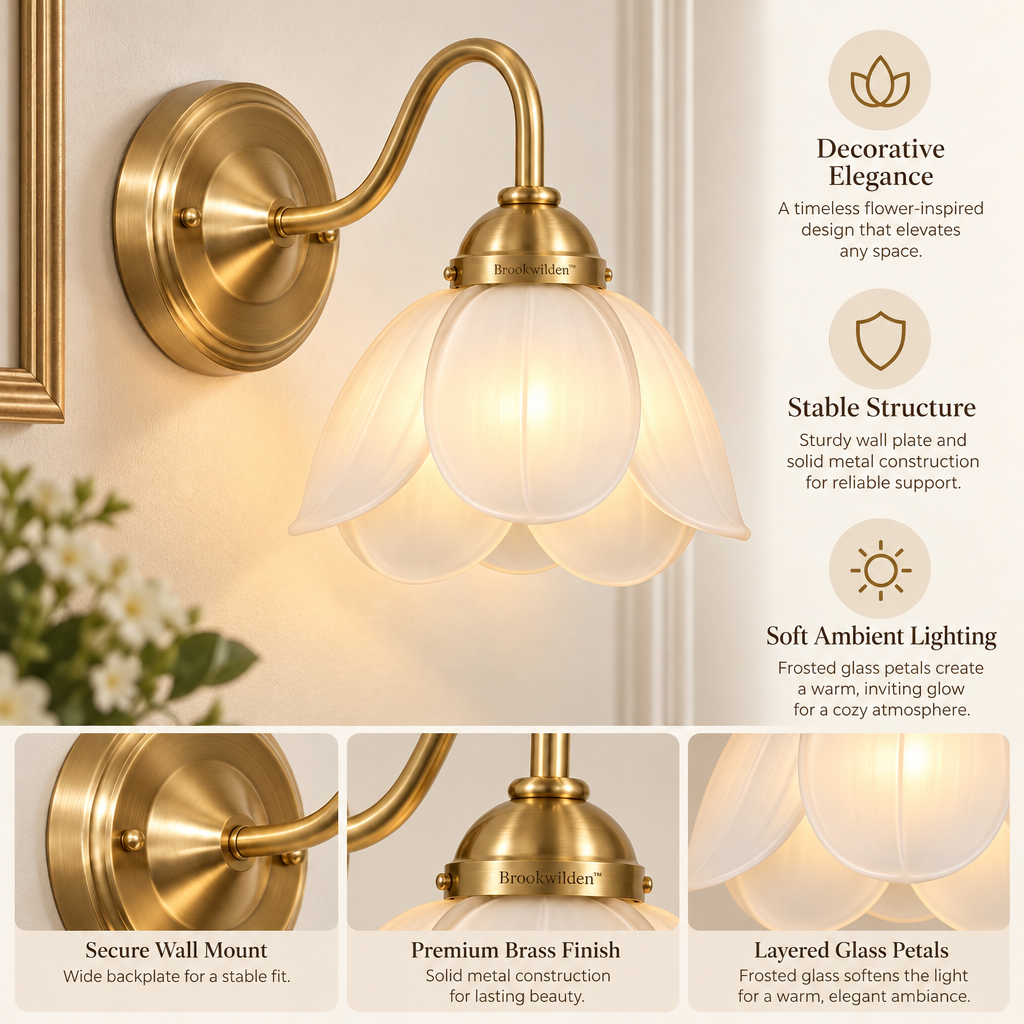 Brookwilden Petal Opal Blossom Wall Sconce product photograph 4