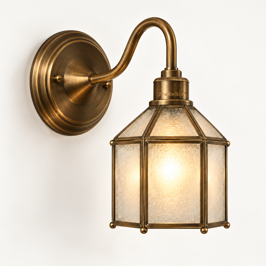 Brookwilden Heritage Brass Lantern Wall Sconce product photograph 1