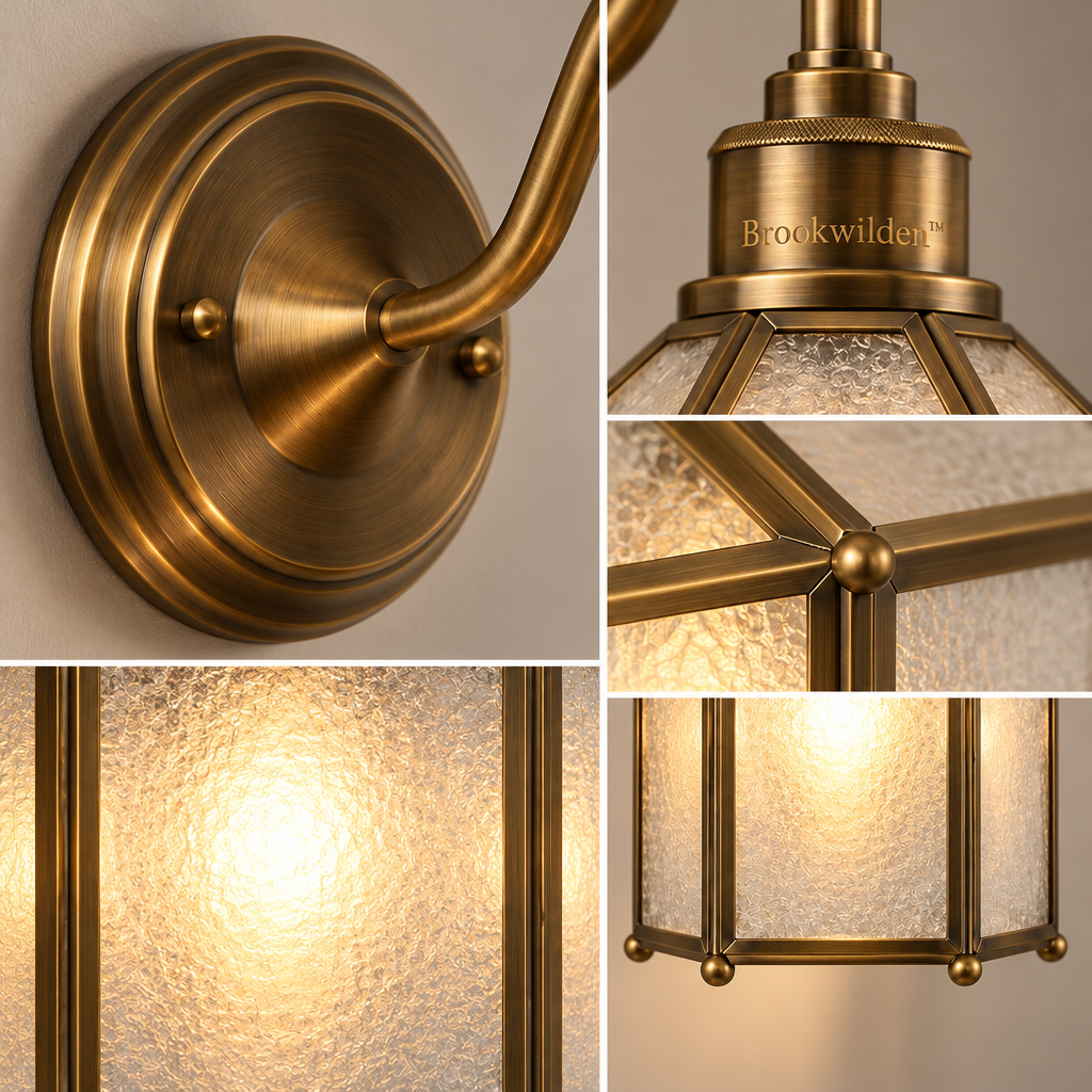 Brookwilden Heritage Brass Lantern Wall Sconce product photograph 3